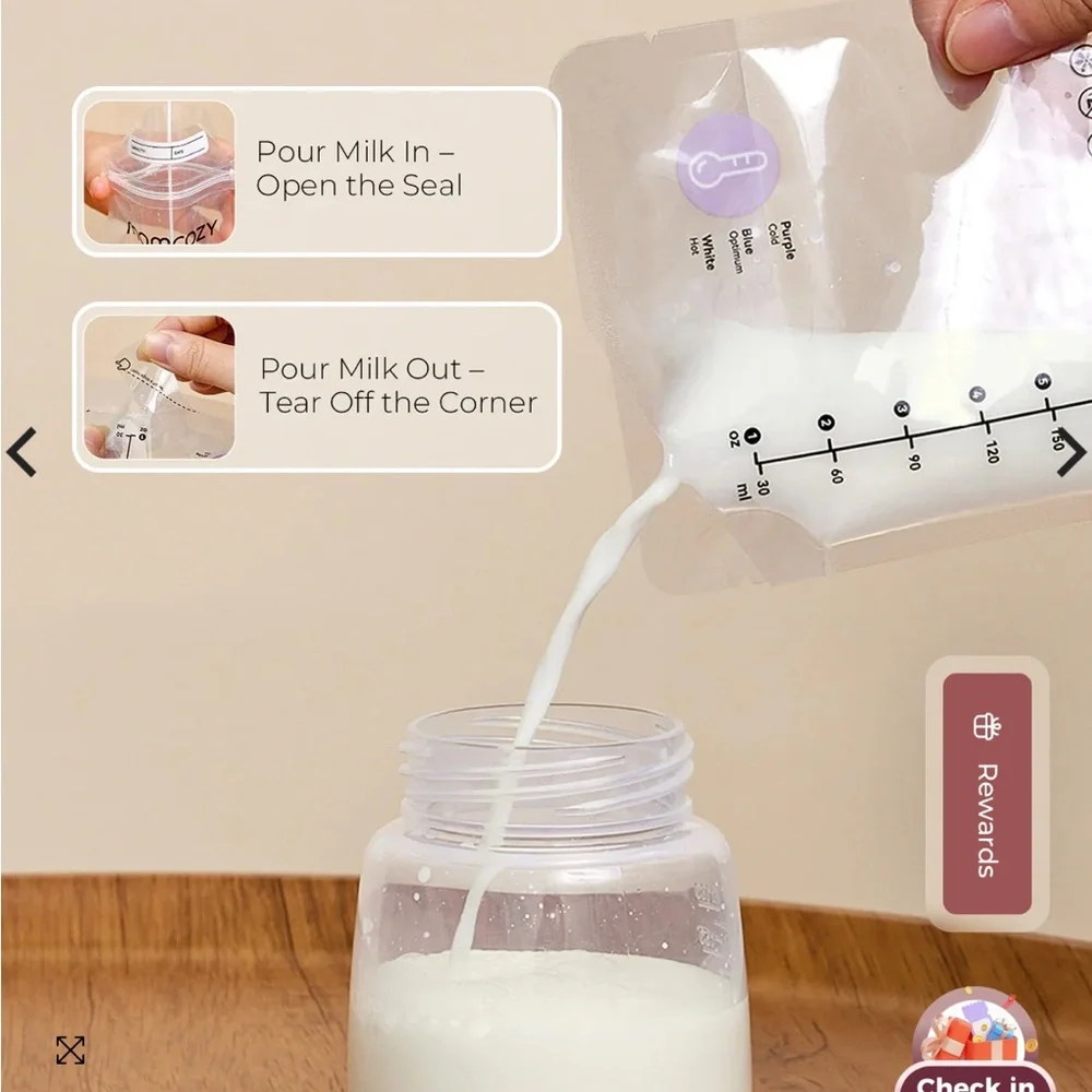 Momcozy Temp-Sensing Milk Storage Bags - White